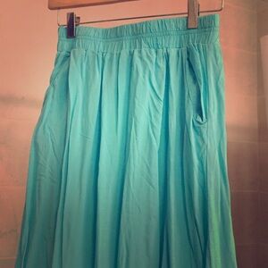 Splendid Blue Green Midi Skater Skirt